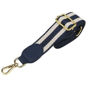 Alice Wheeler London Gestreifter gewebter Taschenriemen – Marineblau/Weiß