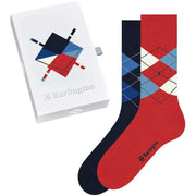 Burlington Basic-Geschenkbox-Socken – Rot/Marineblau