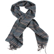 Bassin and Brown Keegan Checked Wool Scarf - Blue/Grey/White