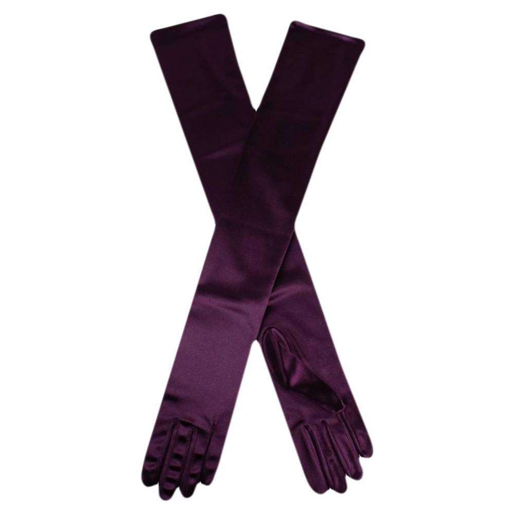dents handschuhe damen Amethyst lila Dents Lange satin -schulterlange Abendhandschuhe