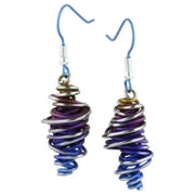 Ti2 Titanium Graduating Chaotic Drop Earrings - Blue