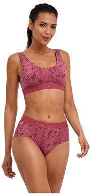 Falke Bustier-Bralette im Daily Comfort Print im 2er-Pack – Rot
