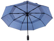 Roka Waterloo-Regenschirm aus recyceltem Nylon – Marineblau gepunktet
