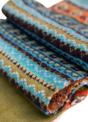Kuscheliger Schal „Powder Fair Isle“ – Blaugrün-Mix
