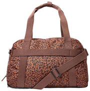 Roka Gatwick Kleine Reisetasche aus recyceltem Canvas – Mini Leopard Brown