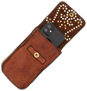 Campomaggi Siena Stud Handytasche – Cognac Tan