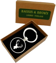 Bassin und brauner Hirschschlüsselring - Schwarz/Weiß