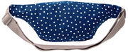 Roka Mill Hill Baumwoll-Canvas-Gürteltasche – Marineblau gepunktet