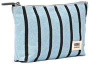 Roka Maida Vale Kleiner Baumwoll-Canvas-Beutel – Blau gestreift