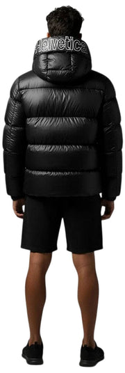 Helvetica Mountain Pioneers Summit Daunenjacke mit Kapuze – Schwarz