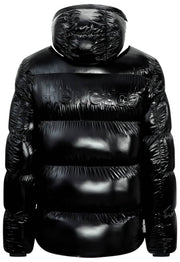 Helvetica Mountain Pioneers Freezer Daunenjacke mit Kapuze – Schwarz