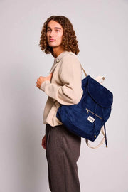 Hindbag Eliot Rucksack – Samt Marineblau