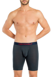Obviously Freeman Anatofree Boxer Brief 9 -Zoll -Bein - Aschegrau