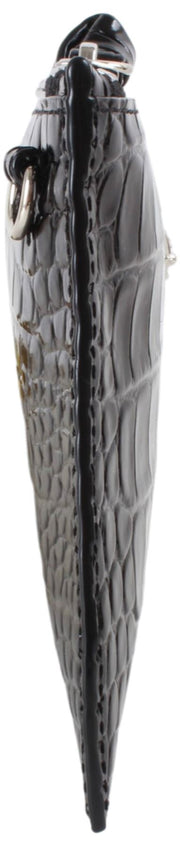 Vivienne Westwood Kleine Kroko-Clutch mit flachem Reißverschluss – Schwarz