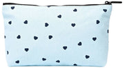 Roka Maida Vale Mittelgroßer Baumwoll-Canvas-Beutel – Herzdruck blau