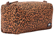 Roka Mayfair Kleiner Kulturbeutel aus Baumwollcanvas – Mini Leopard Brown