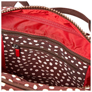 Roka Gatwick Kleine Reisetasche aus recyceltem Canvas – Brown Dot