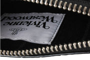 Vivienne Westwood Kleine Kroko-Clutch mit flachem Reißverschluss – Schwarz