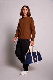 Hindbag Charlie Bowlingtasche – Samt Marineblau