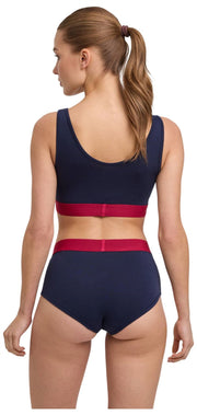 Falke Bustier-Bralette im Daily Comfort Print im 2er-Pack – Schwarz/Rot
