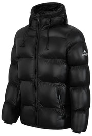 Helvetica Mountain Pioneers Edge Daunenjacke mit Kapuze – Schwarz