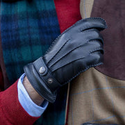 Dents Whitchurch Hirschlederhandschuhe – Schwarz