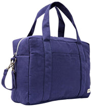 Roka Somerset Große Babytasche aus Baumwollcanvas – Marineblau