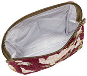 Elie Beaumont Serendipity Samt-Kosmetiktasche – Burgundy Magnolia