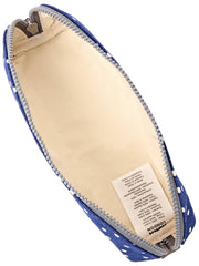 Roka Tate Kleine Baumwoll-Canvas-Tasche – Marineblau gepunktet