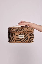 Hindbag Gaspard Kosmetiktasche – Zebra-Zimtbraun