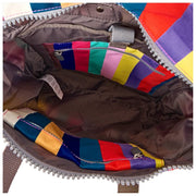 Roka Canfield B Mittelgroßer Rucksack aus recyceltem Canvas – breiter, bunter Streifen