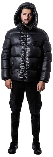 Helvetica Mountain Pioneers Silver 2 Daunenjacke mit Kapuze – Schwarz