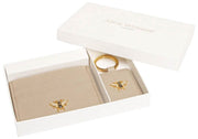 Alice Wheeler London Bow Kartenhalter und Schlüsselanhänger Geschenkset – Steinbeige