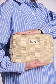 Hindbag Leon gewebter Kulturbeutel – Nude Beige