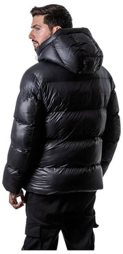 Helvetica Mountain Pioneers Silver 2 Daunenjacke mit Kapuze – Schwarz