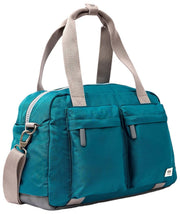 Roka Gatwick Kleine Reisetasche aus recyceltem Canvas – Deep Teal Blue