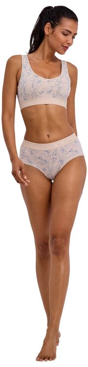 Falke Daily Comfort Print 2er-Pack Hipster-Slips – Beige/Blau