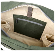 Roka Somerset Große Babytasche aus Baumwollcanvas – Weidengrün
