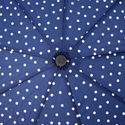 Roka Waterloo-Regenschirm aus recyceltem Nylon – Marineblau gepunktet
