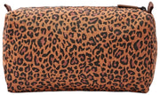 Roka Mayfair Kleiner Kulturbeutel aus Baumwollcanvas – Mini Leopard Brown