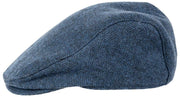 Dents Grafham Fischgräten-Tweed-Schiebermütze – Marineblau