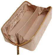 Alice Wheeler London Kensington Kleines Zugetui aus Wildleder – Nerzcreme