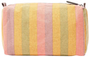 Roka Mayfair Kleiner Kulturbeutel aus Baumwollcanvas – Faded Multi Stripe