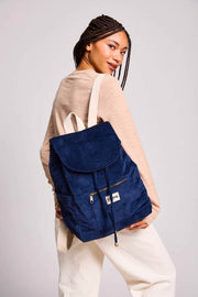 Hindbag Eliot Rucksack – Samt Marineblau
