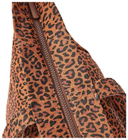 Roka Große Marylebone-Tragetasche aus Baumwollcanvas in Mini-Leopardenbraun