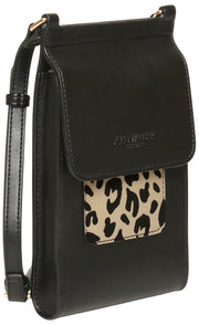 Alice Wheeler London Mini Bloomsbury Umhängetasche – Schwarz/Leopard