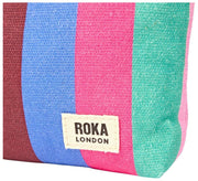 Roka Maida Vale Kleiner Baumwoll-Canvas-Beutel – breiter, bunter Streifen