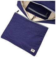Roka Somerset Große Babytasche aus Baumwollcanvas – Marineblau