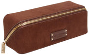 Alice Wheeler London Kensington Kleines Zugetui aus Wildleder – Schokoladenbraun
