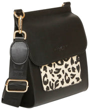 Alice Wheeler London Bloomsbury Umhängetasche – Schwarz/Leopard